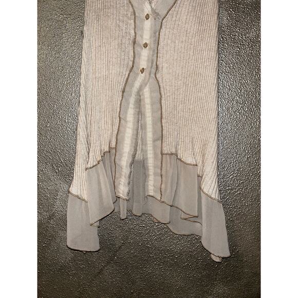 Anthropologie Tiny Boho Hippie Soft Girl Romantic Ivory Sweet Mix Vest Top - Picture 4 of 12